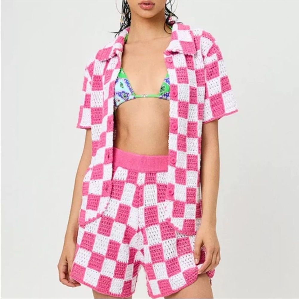Frankie’s Bikinis Coco Crochet Button Up Shirt